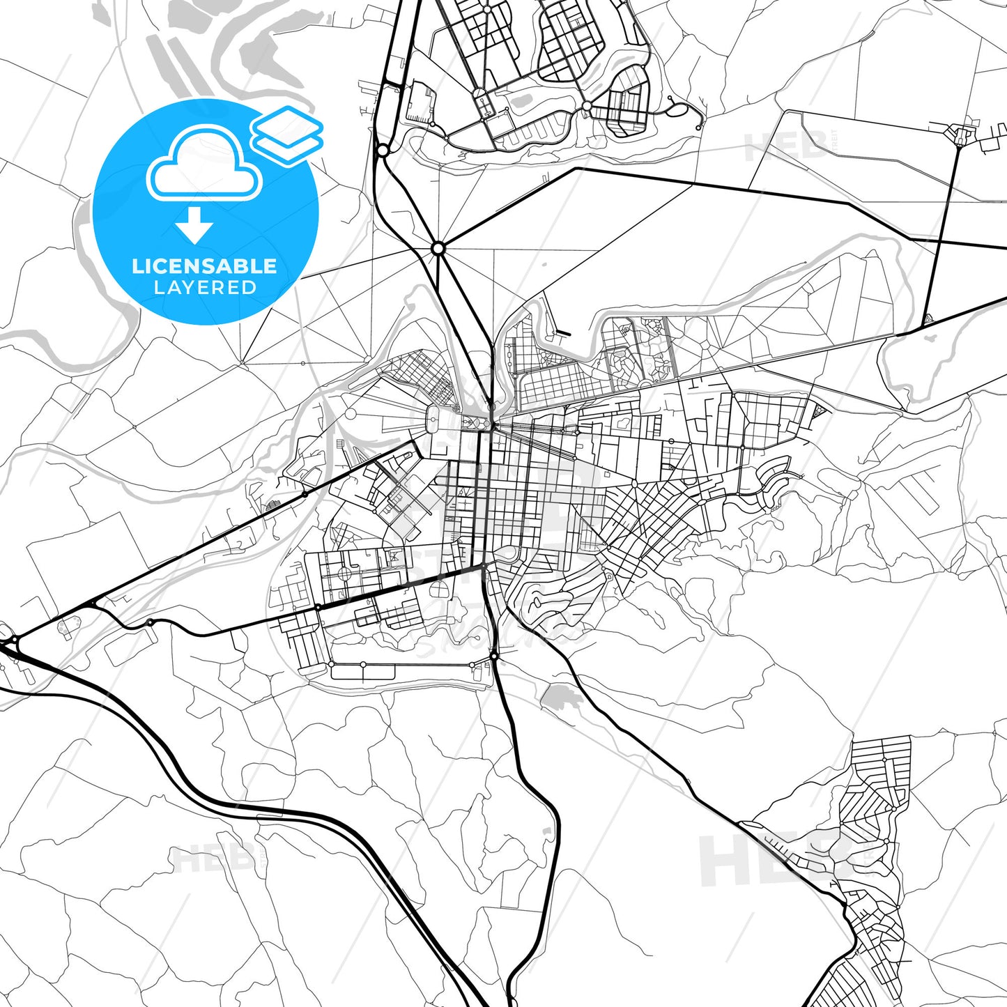 Layered PDF map of Aranjuez, Madrid, Spain