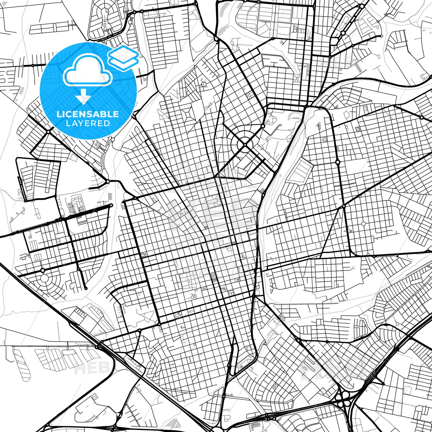 Layered PDF map of Araraquara, Brazil