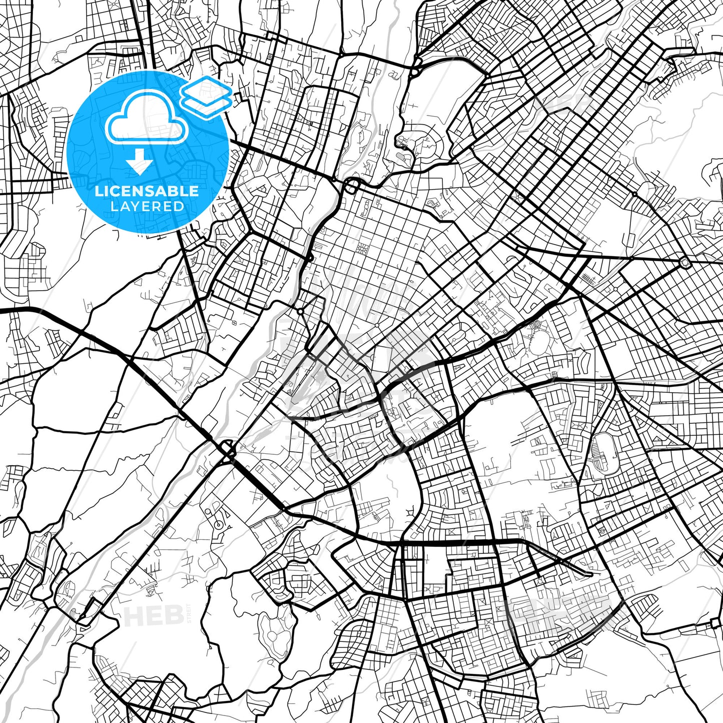 Layered PDF map of Arequipa, Peru