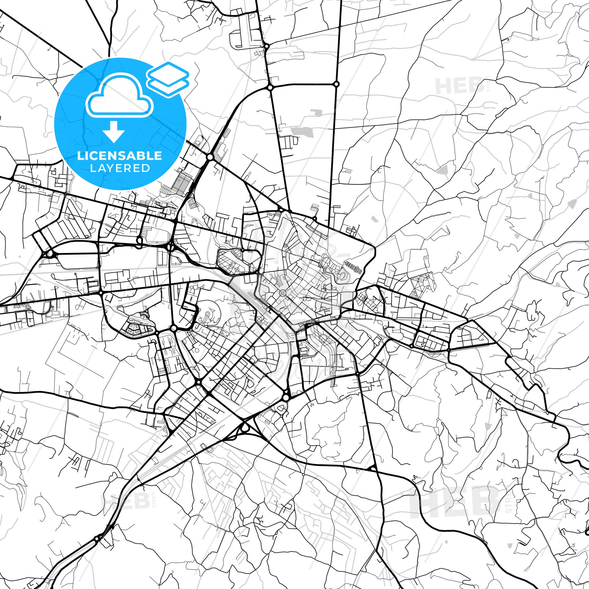 Layered PDF map of Arezzo Tuscany Italy