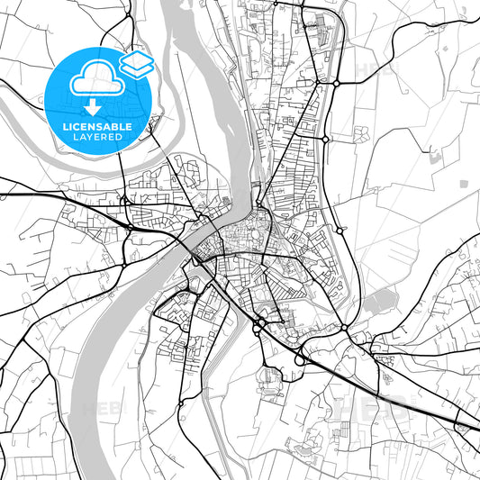 Layered PDF map of Arles, Bouches-du-Rhône, France