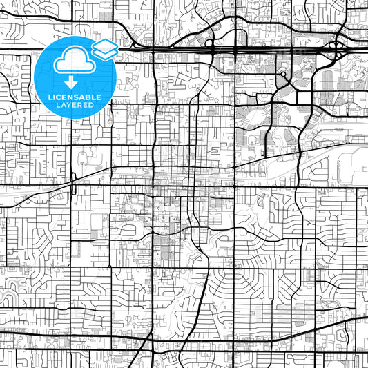 Layered PDF map of Arlington, Texas, United States