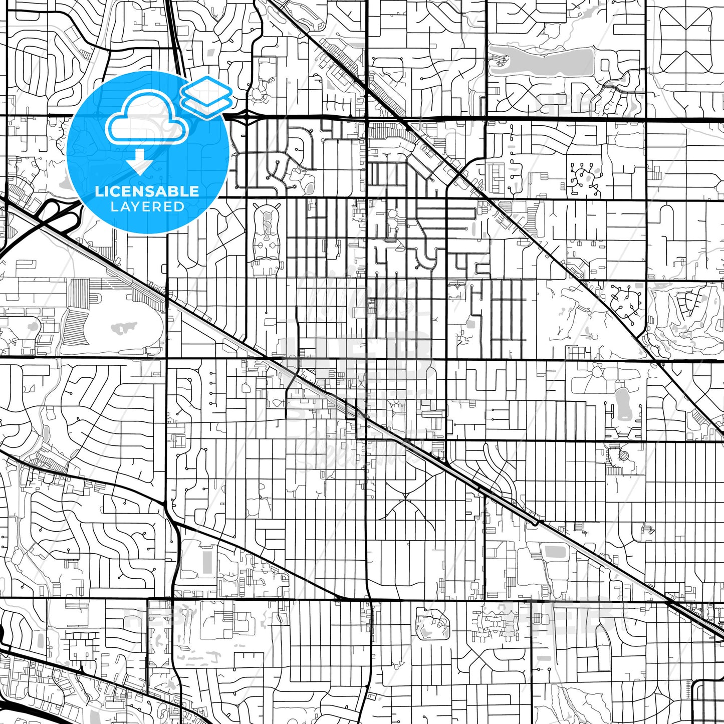 Layered PDF map of Arlington Heights, Illinois, United States