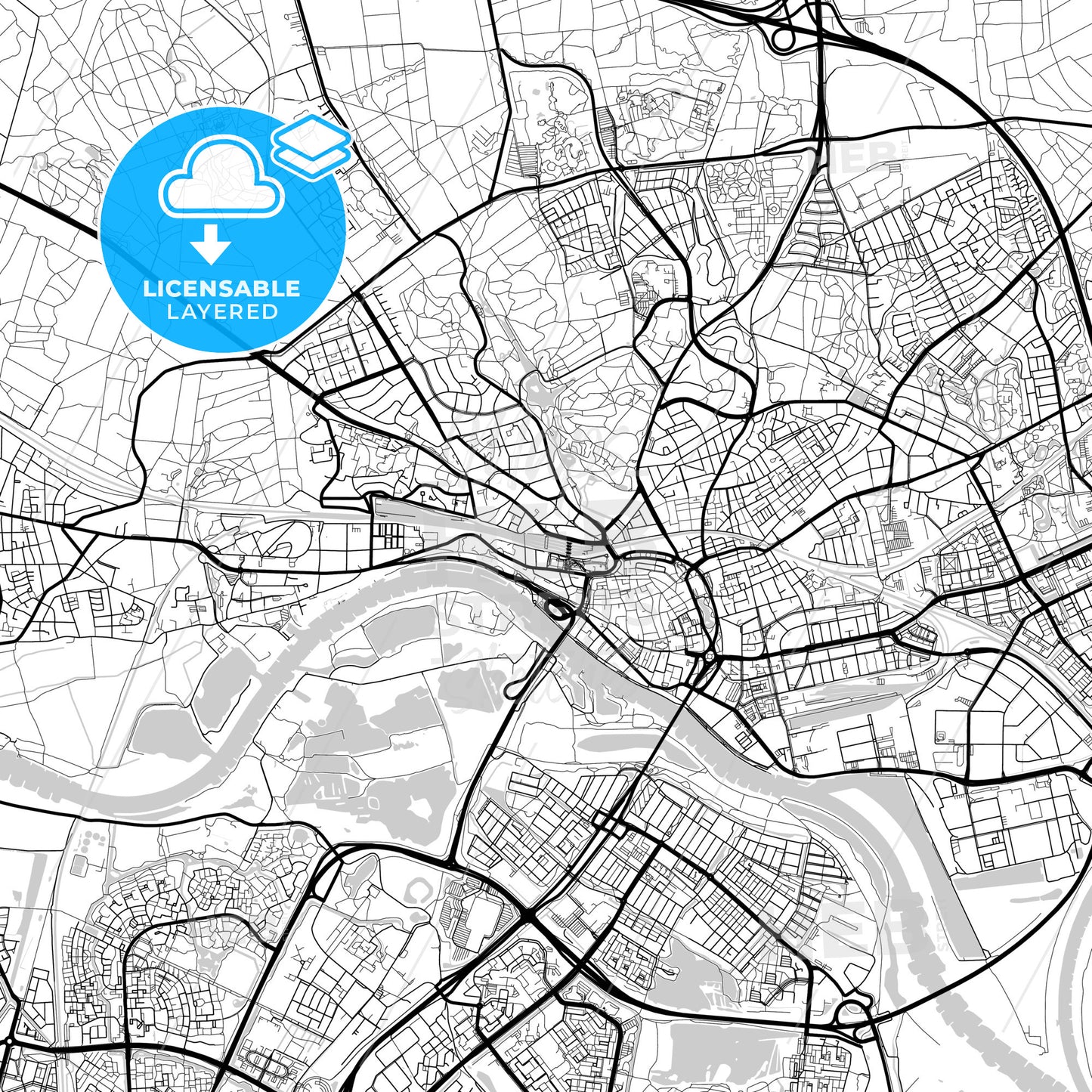 Layered PDF map of Arnhem, Gelderland, Netherlands