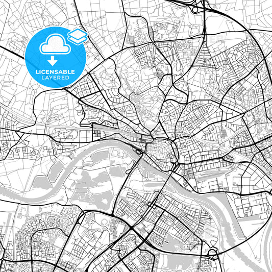 Layered PDF map of Arnhem, Gelderland, Netherlands