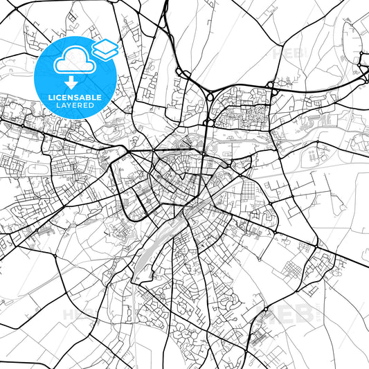 Layered PDF map of Arras, Pas-de-Calais, France
