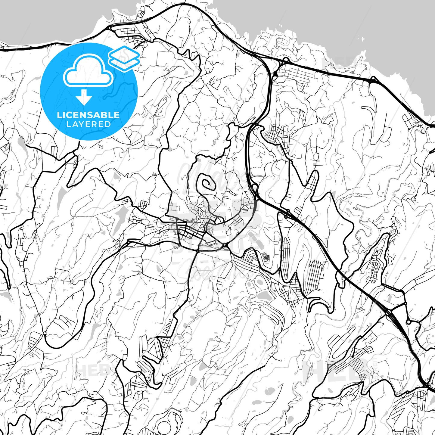 Layered PDF map of Arucas, Las Palmas, Spain