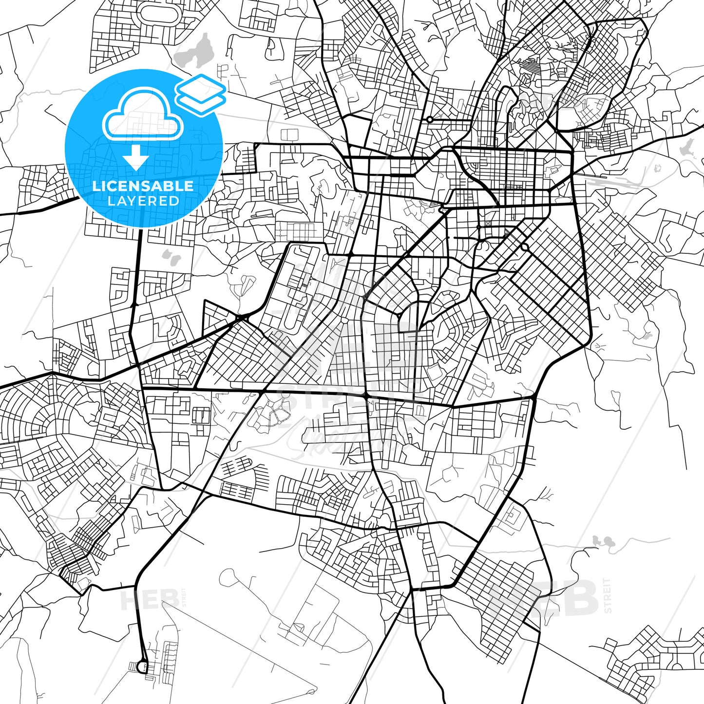 Layered PDF map of Asmara, Eritrea