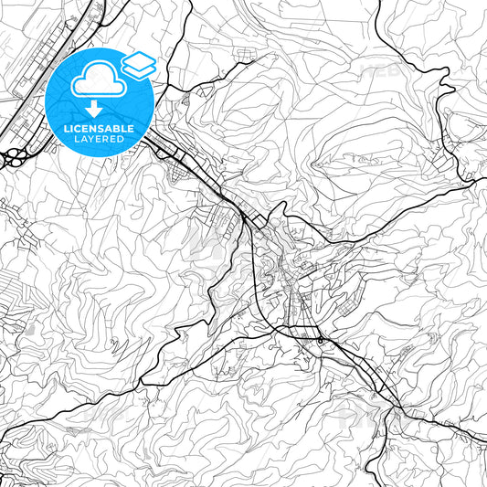 Layered PDF map of Baden-Baden, Baden-Wuerttemberg, Germany