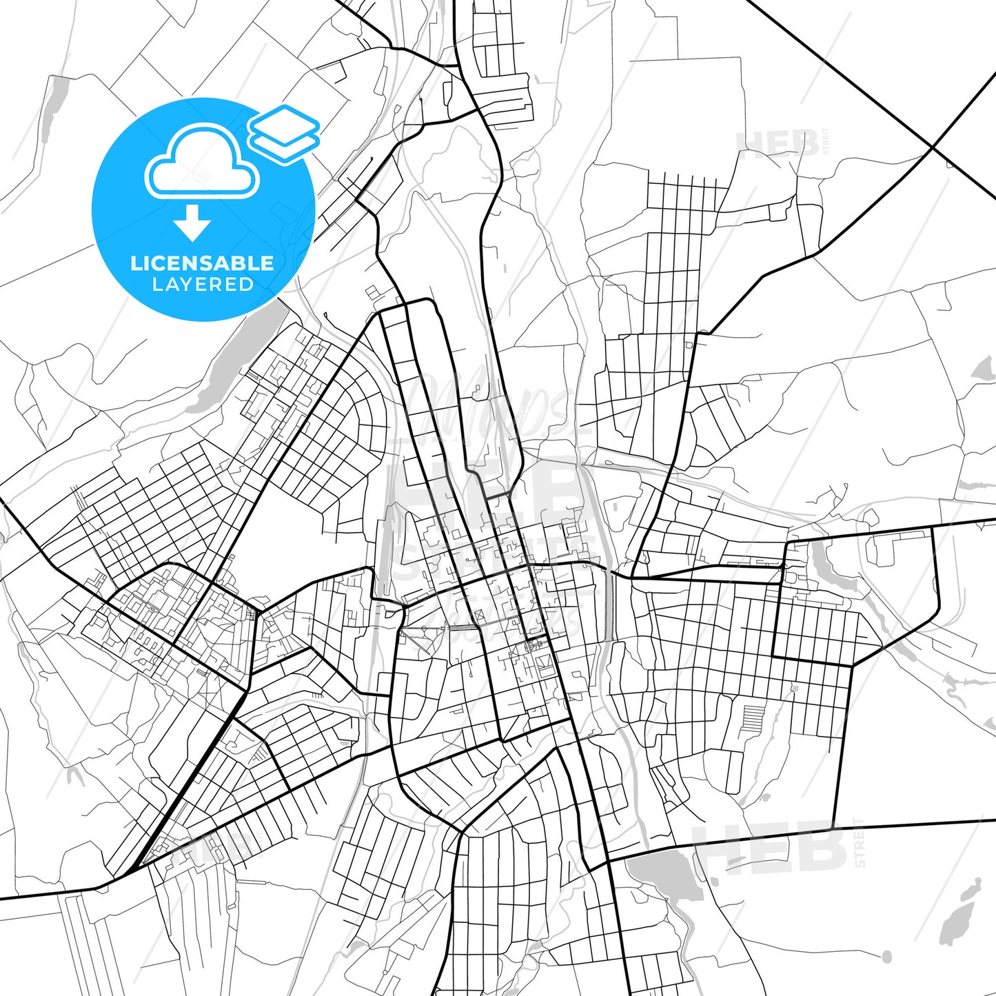 Layered PDF map of Bakhmut, Donetsk Oblast, Ukraine