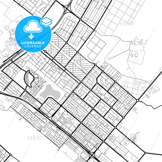 Layered PDF map of Bani Yas City, United Arab Emirates
