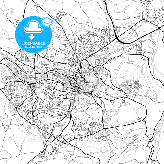 Layered PDF map of Bath, South West England, England