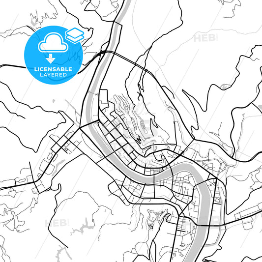 Layered PDF map of Bazhong, Sichuan, China