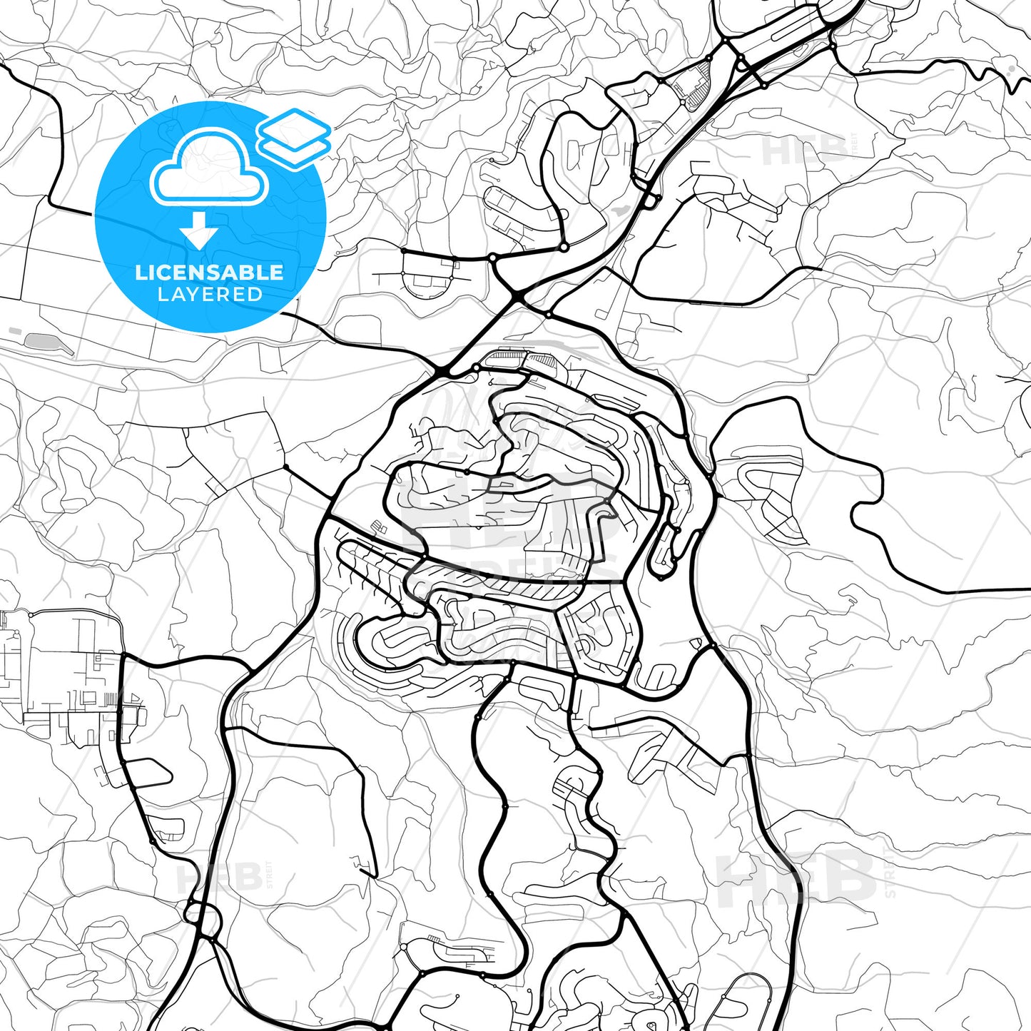 Layered PDF map of Beit Shemesh, Jerusalem, Israel