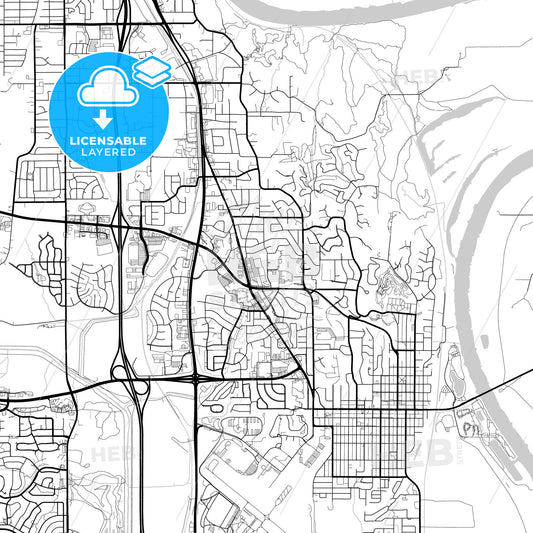 Layered PDF map of Bellevue, Nebraska, United States
