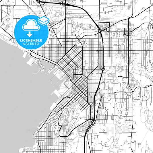 Layered PDF map of Bellingham, Washington, United States