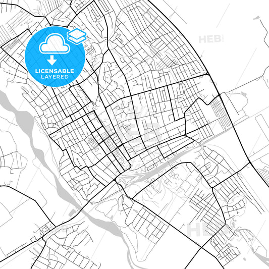 Layered PDF map of Belorechensk, Krasnodar Krai, Russia