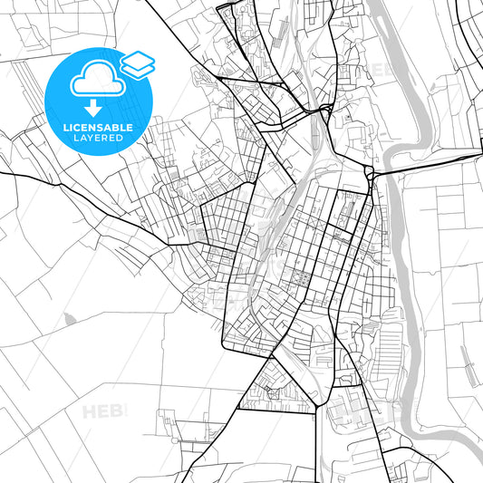 Layered PDF map of Bender (Tighina), Bender municipality, Moldova
