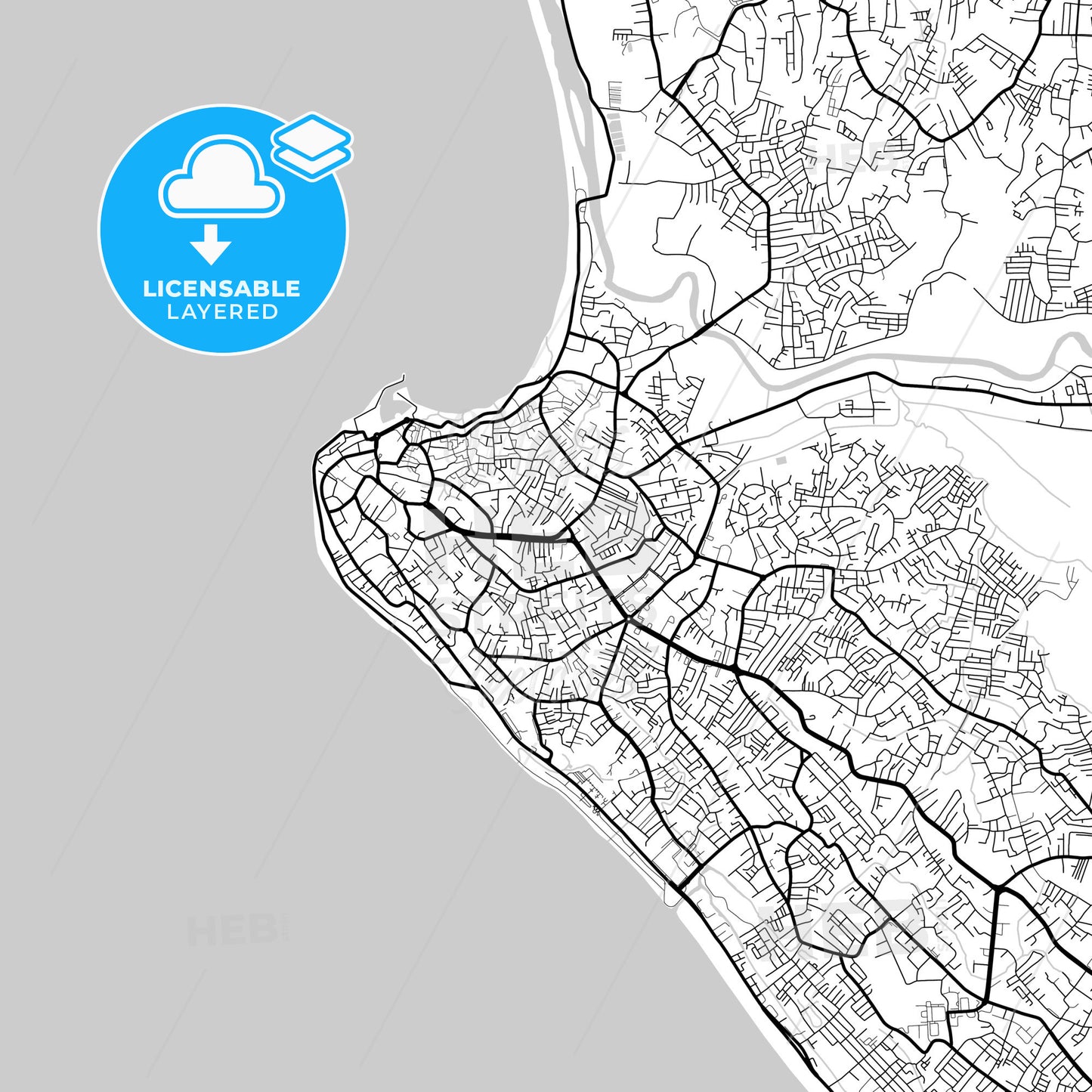 Layered PDF map of Bengkulu, Bengkulu, Indonesia