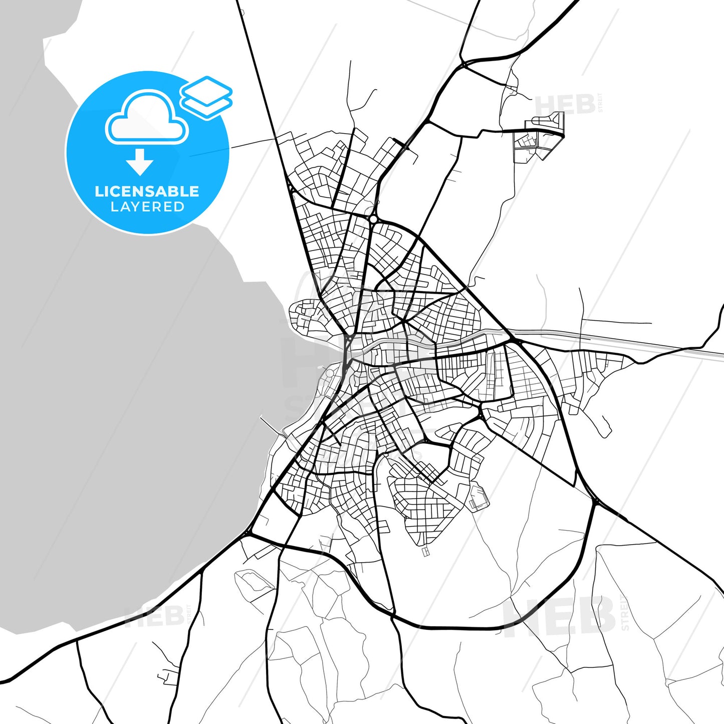 Layered PDF map of Beyşehir, Konya, Turkey