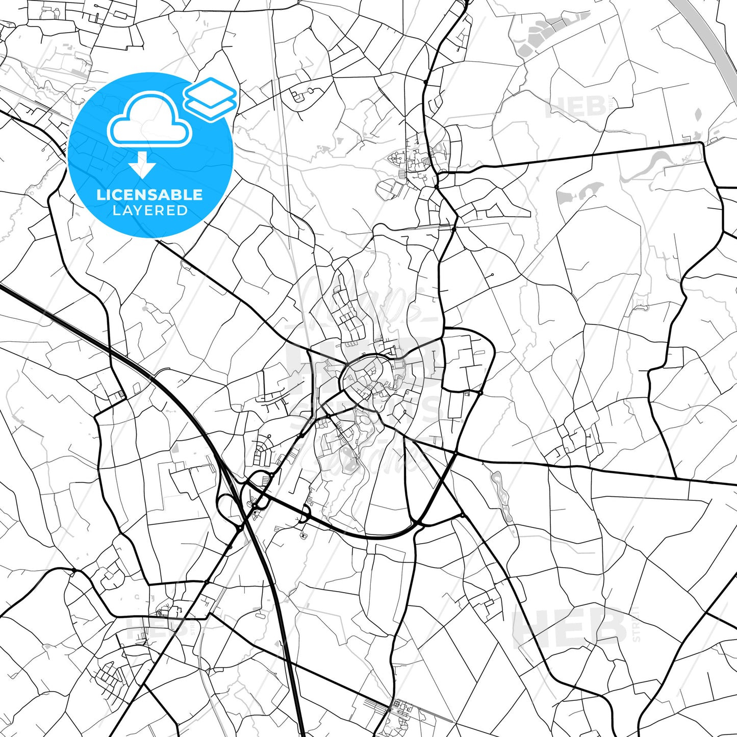 Layered PDF map of Bilzen, Limburg, Belgium