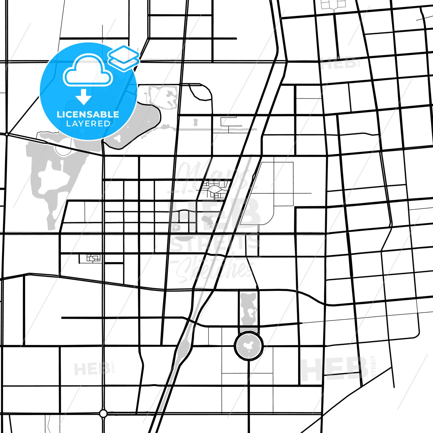 Layered PDF map of Binzhou, Shandong, China - HEBSTREITS