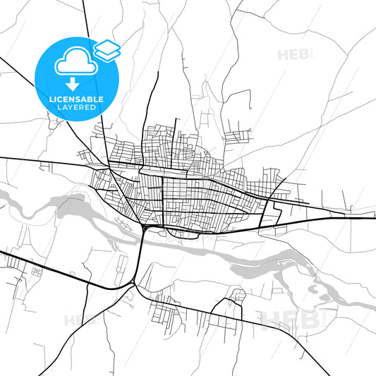 Layered PDF map of Bismil, Diyarbakır, Turkey