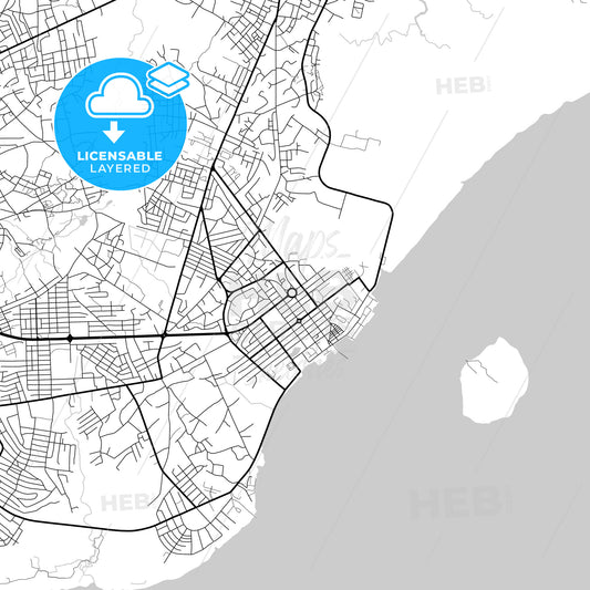 Layered PDF map of Bissau, Guinea Bissau