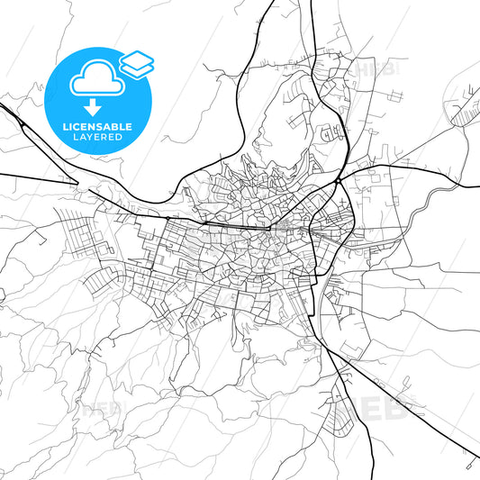 Layered PDF map of Bitola, North Macedonia