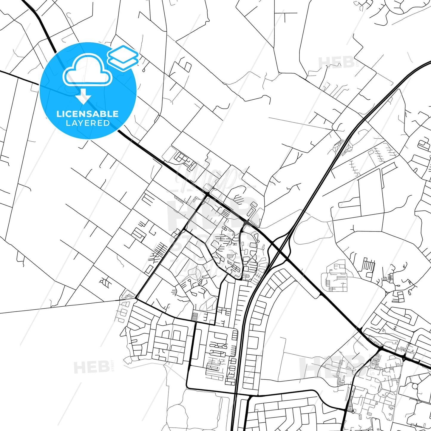 Layered PDF map of Bloemfontein, South Africa