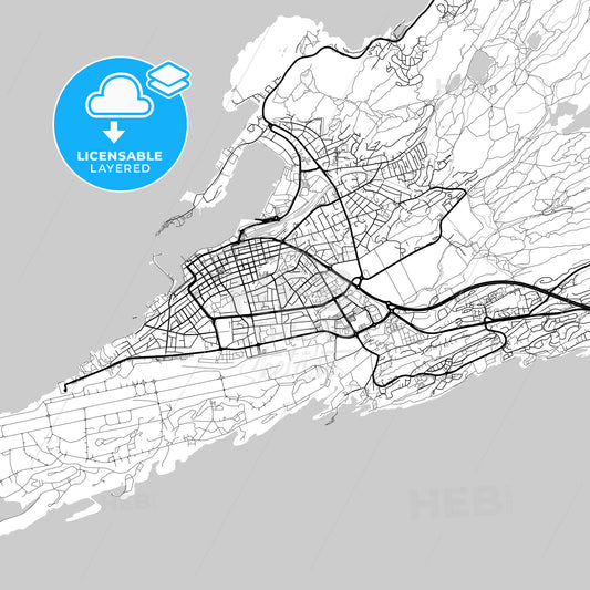 Layered PDF map of Bodø, Nordland, Norway