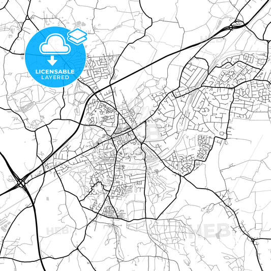 Layered PDF map of Brentwood, East of England, England