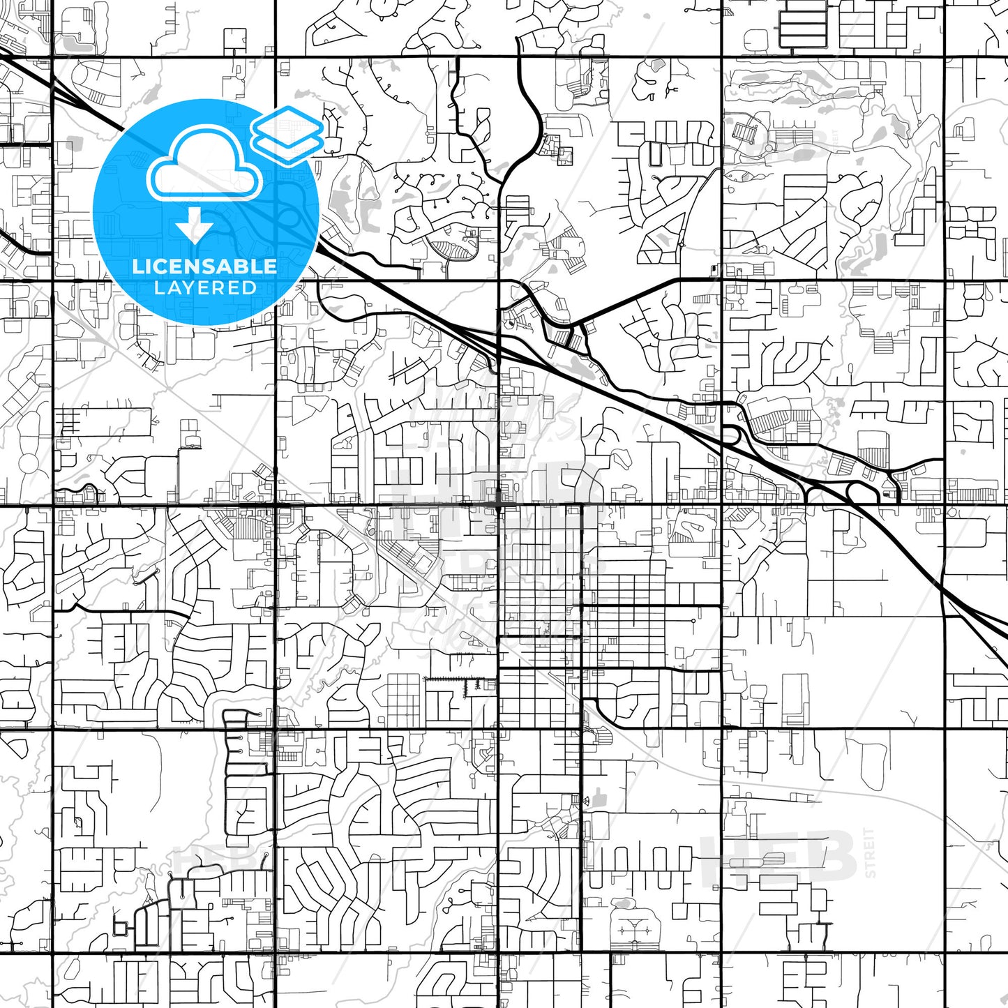 Layered PDF map of Broken Arrow, Oklahoma, United States