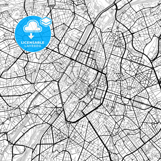 Layered PDF map of Brüssel, Belgium