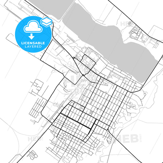 Layered PDF map of Budyonnovsk, Stavropol Krai, Russia