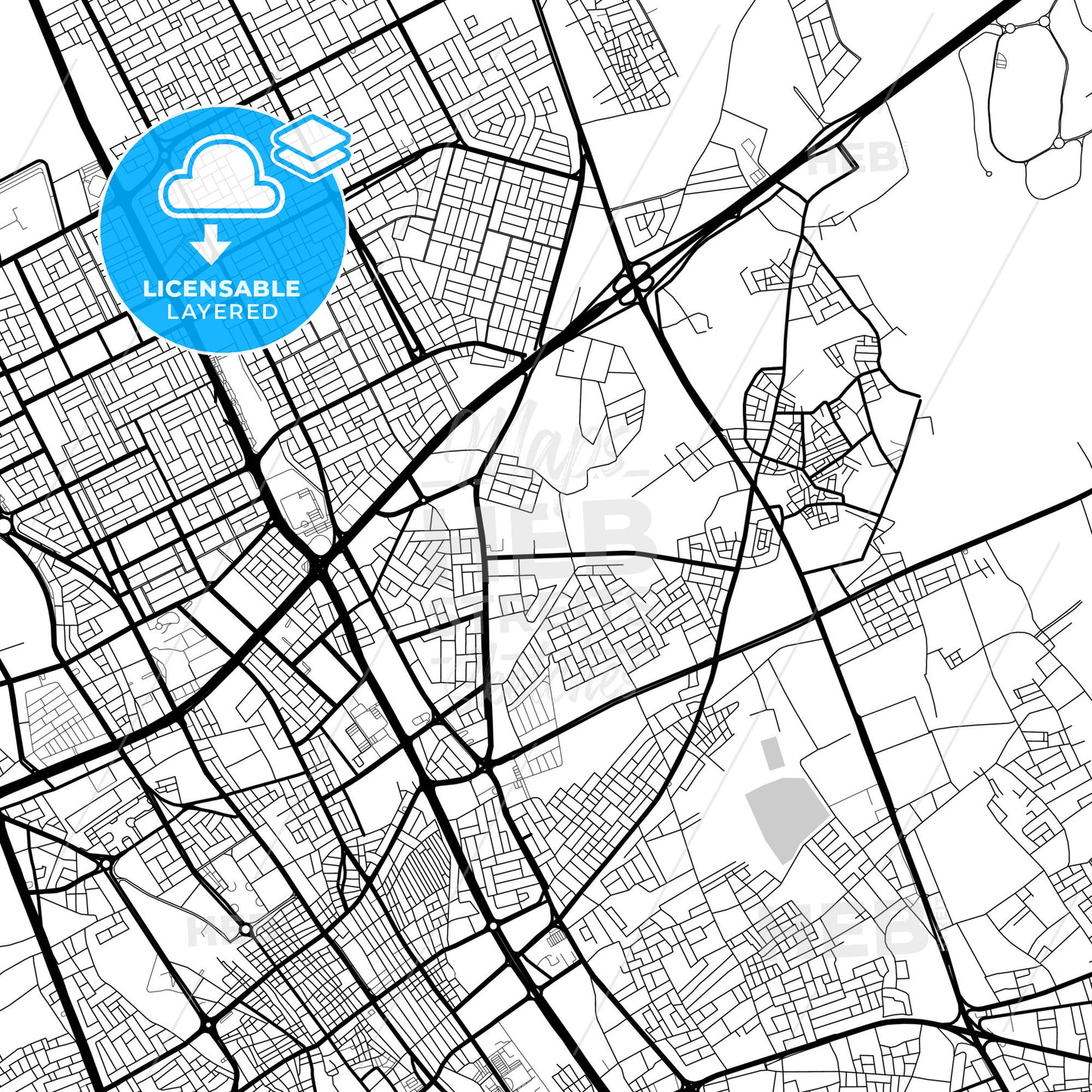 Layered PDF map of Buraydah, Saudi Arabia