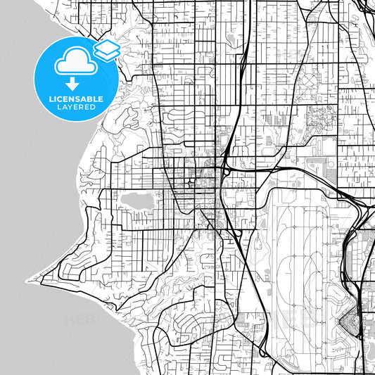 Layered PDF map of Burien, Washington, United States