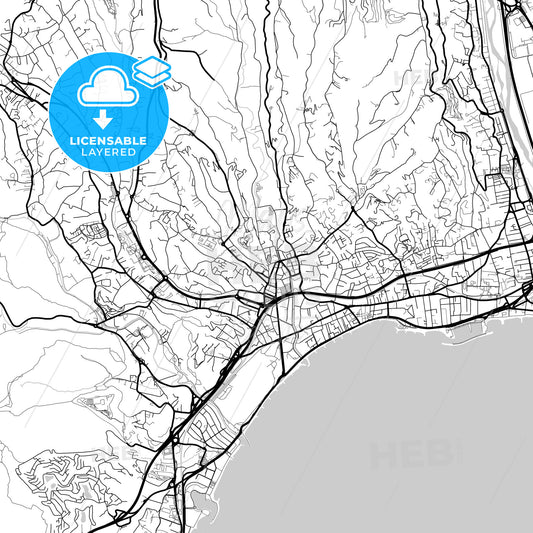Layered PDF map of Cagnes-sur-Mer, Alpes-Maritimes, France