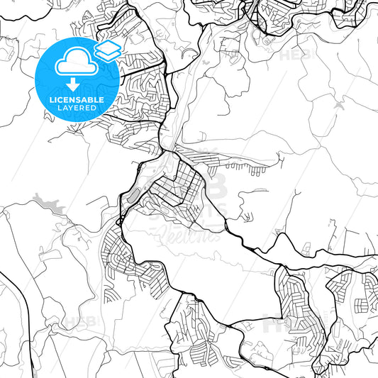 Layered PDF map of Caieiras, Brazil