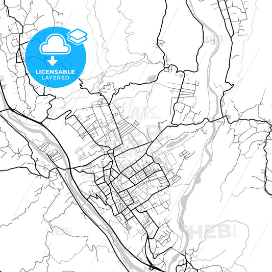 Layered PDF map of Câmpina, Prahova, Romania