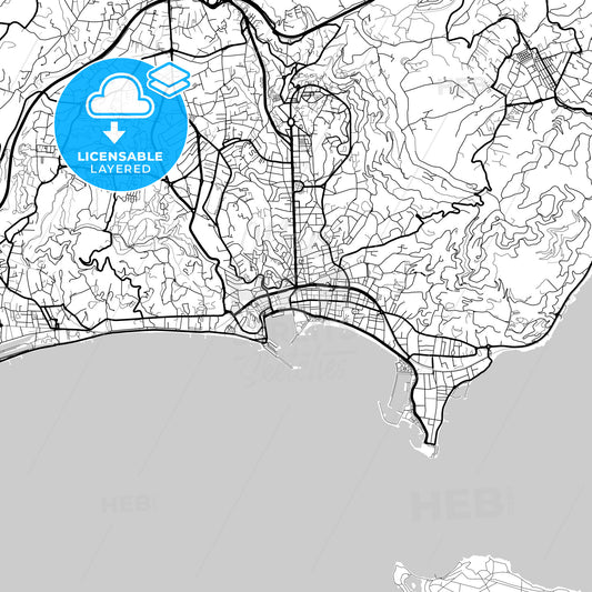 Layered PDF map of Cannes, Alpes-Maritimes, France