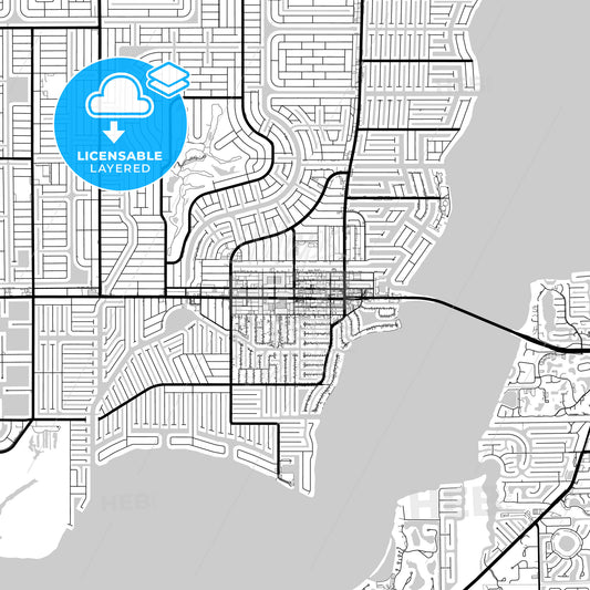 Layered PDF map of Cape Coral, Florida, United States