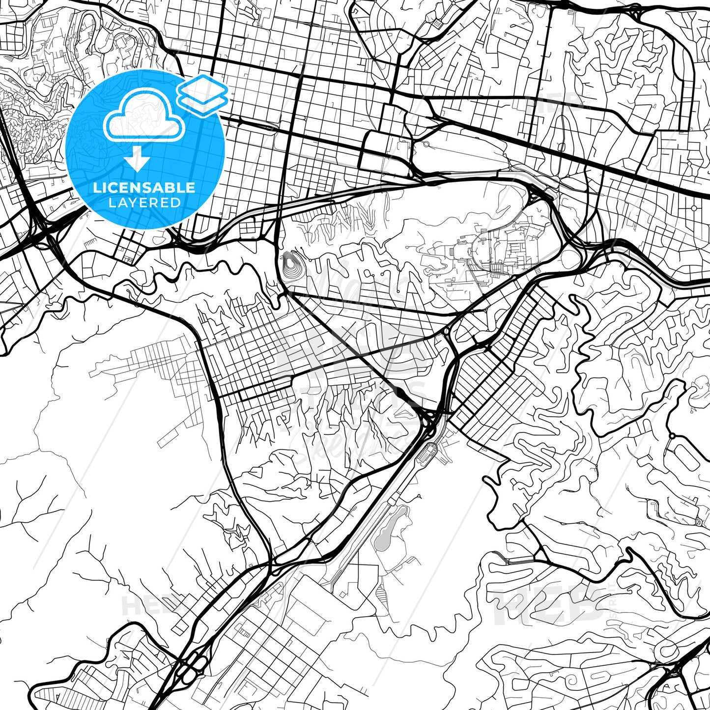 Layered PDF map of Caracas, Venezuela