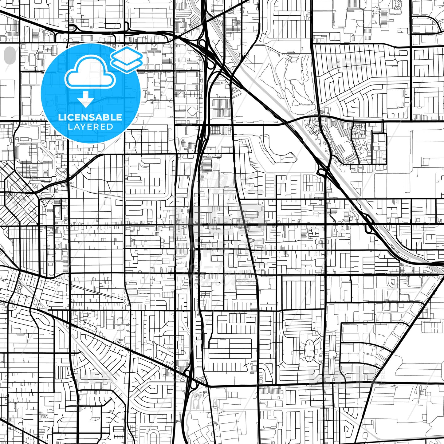 Layered PDF map of Carson, California, United States
