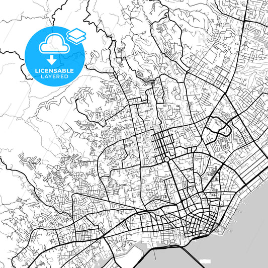 Layered PDF map of Cebu City, Cebu, Philippines