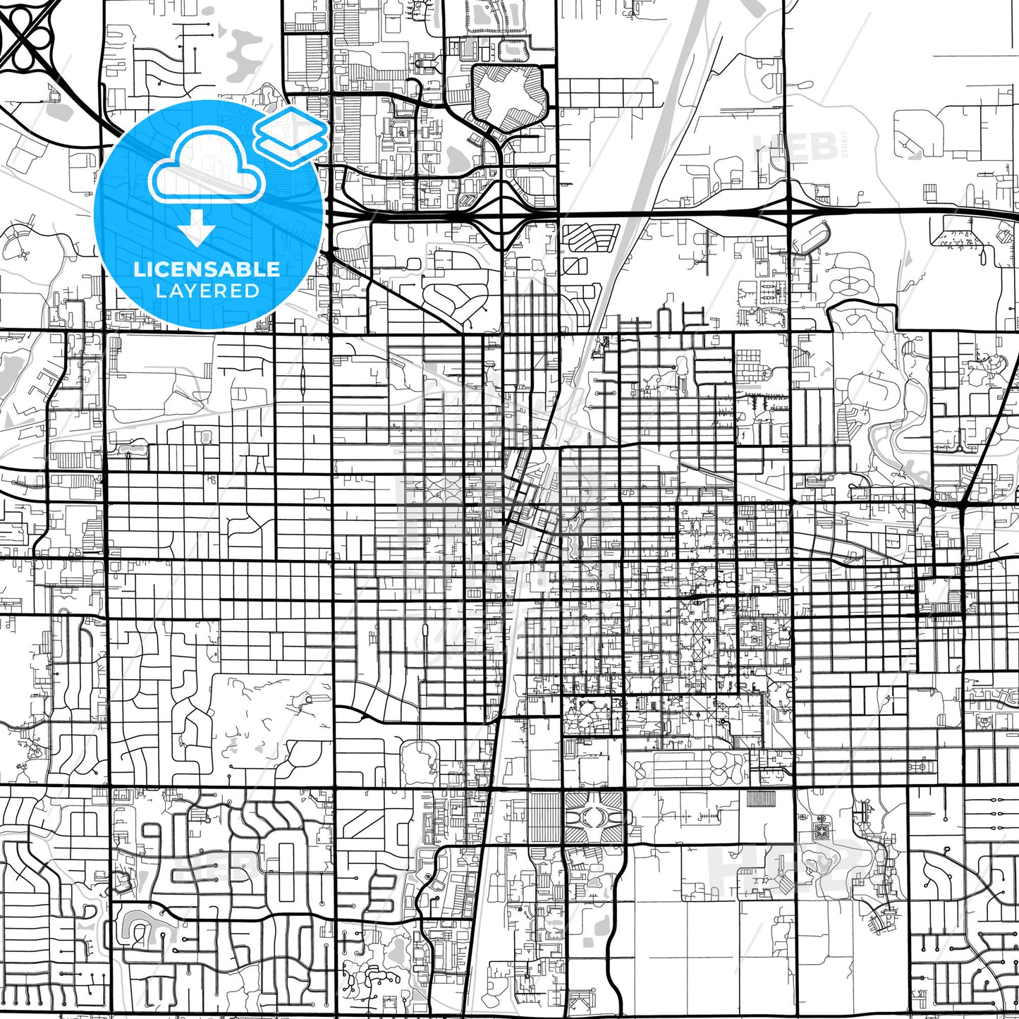 Layered PDF map of Champaign, Illinois, United States