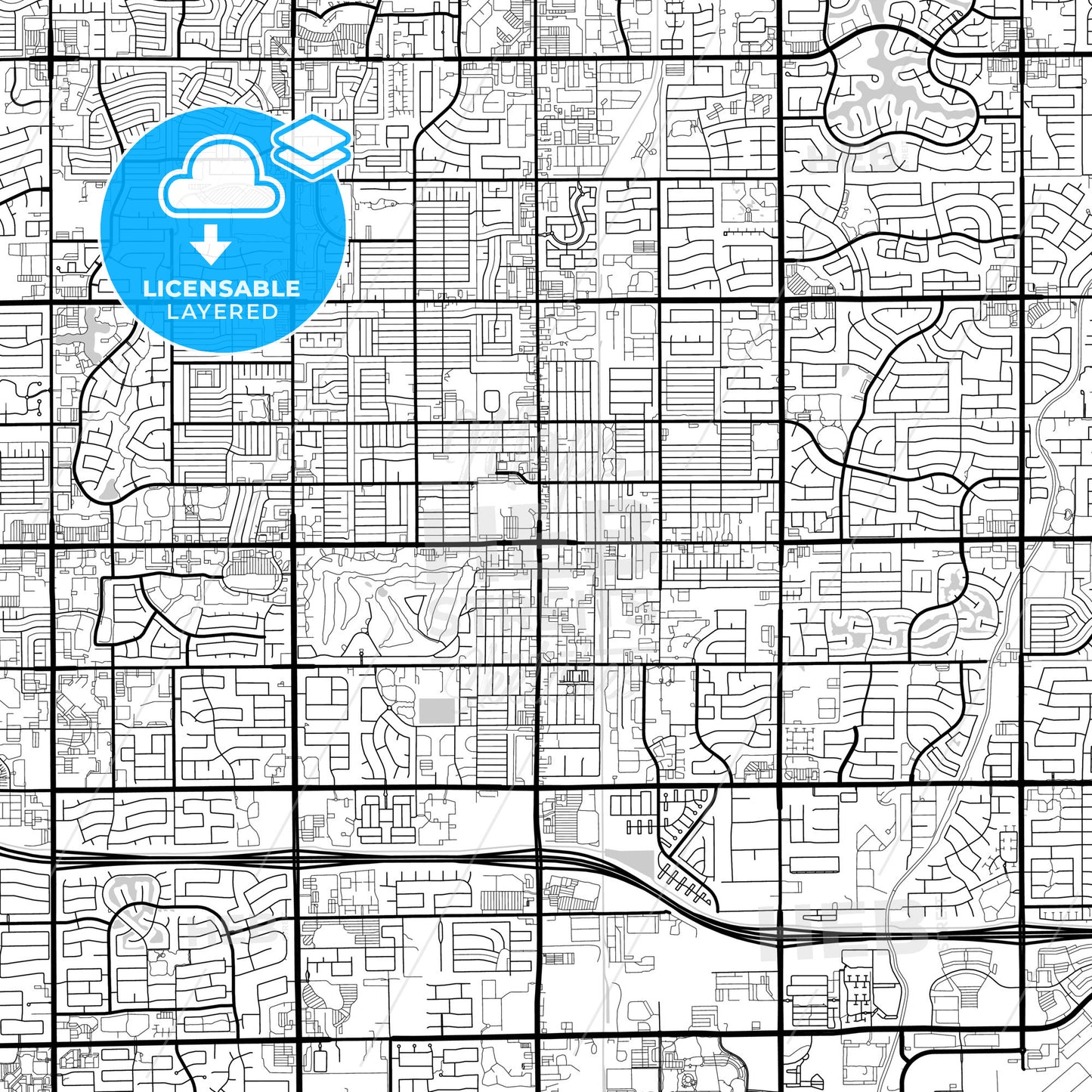 Layered PDF map of Chandler, Arizona, United States