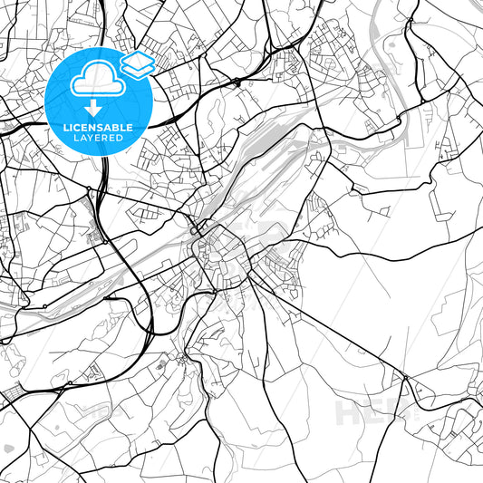Layered PDF map of Châtelet, Hainaut, Belgium