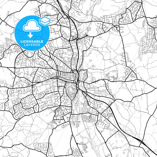 Layered PDF map of Chesterfield, East Midlands, England