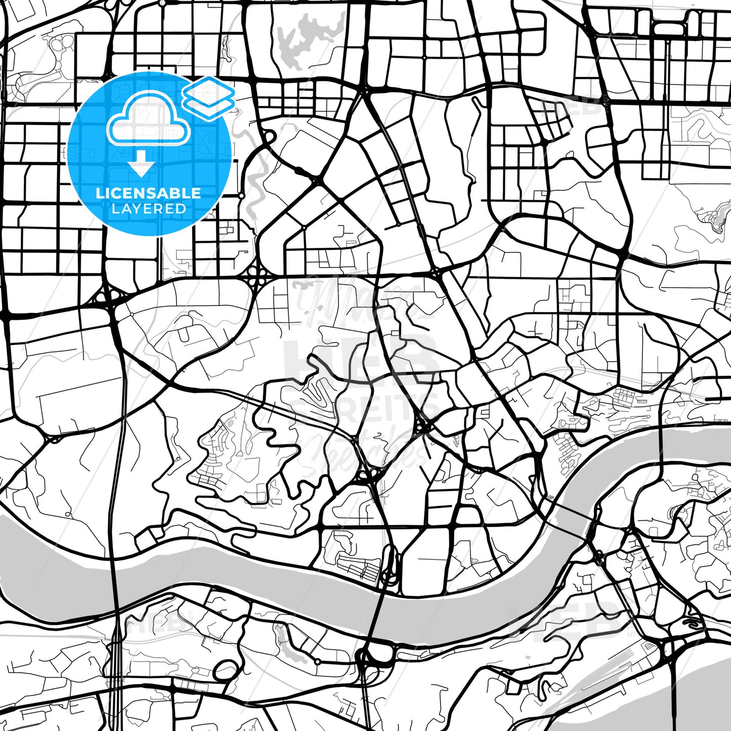 Layered PDF map of Chongqing, China